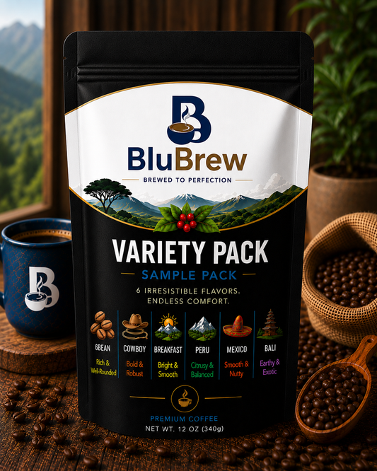 Best Sellers Sample Pack: 6Bean, Cowboy, Breakfast, Peru, Mexico, Bali