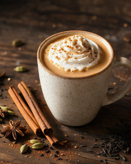 Masala Chai latte with star anise and cardamom
